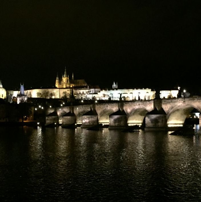 Prag by night, Karlsbroen og Prags Slot