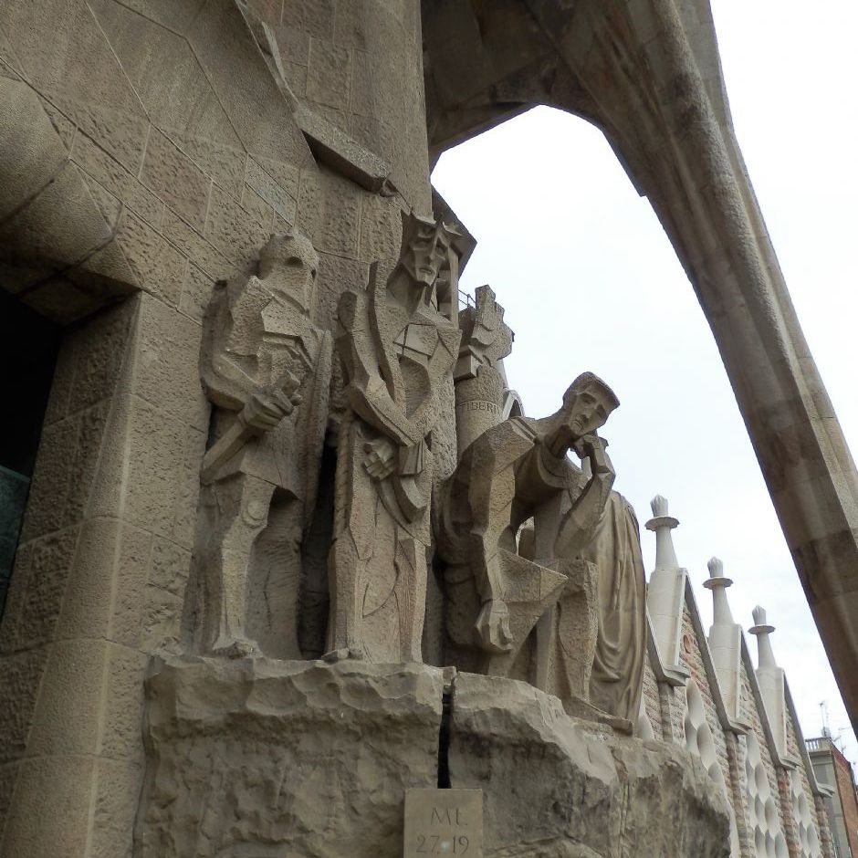 Barcelona, Sagrada Familia, skulpturer på ydersiden af katedralen.