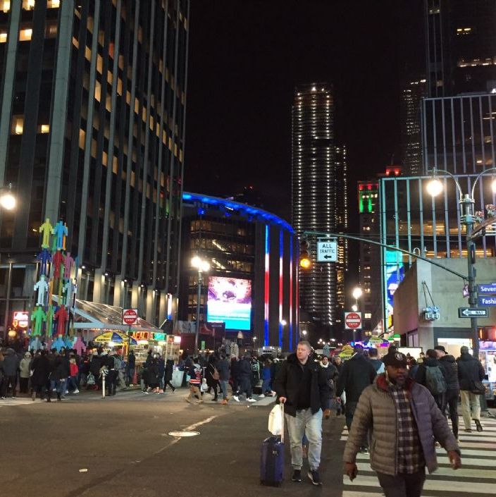 New York. Madison Square om aftenen.