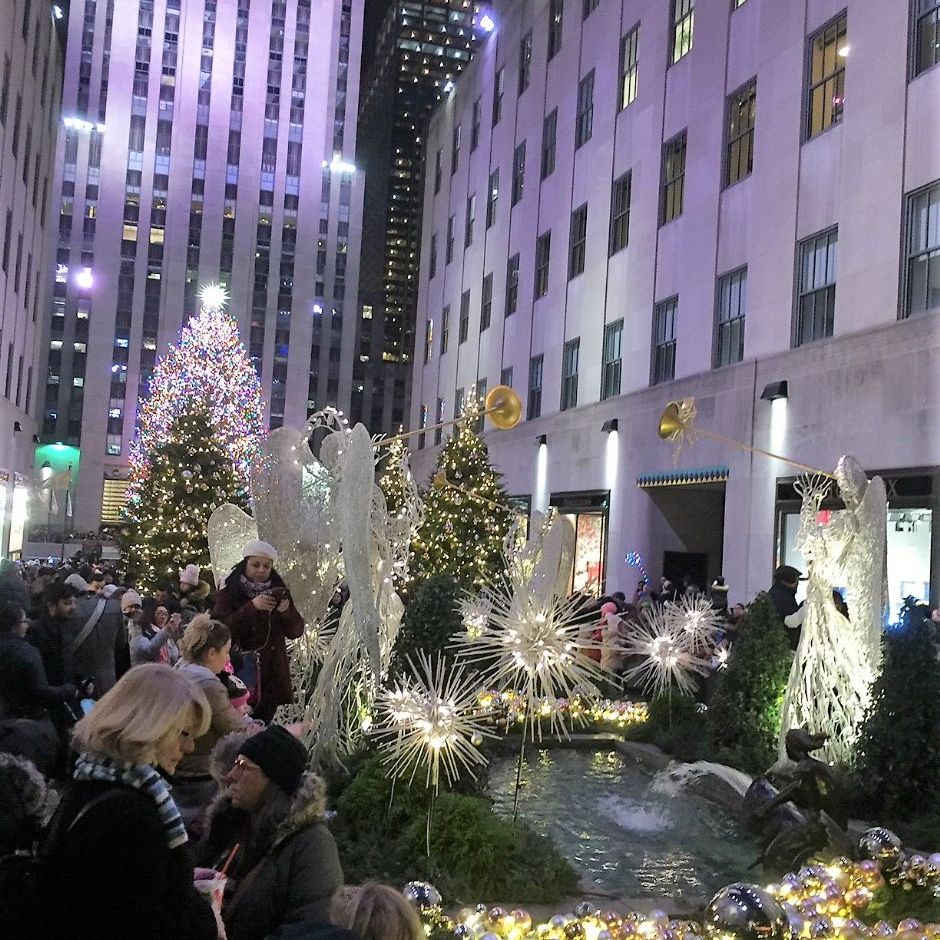 New York. Rockefeller Centers fantastiske juleudsmykning.