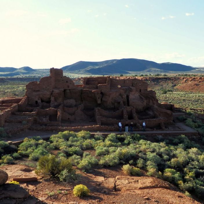 Arizona. Wupatki National Monument. Ruiner fra puebloindianerne fra Anasazikulturen. Wupatki-ruinen stammer fra det 12. århundrede, og er det største kendte bygningsværk på det nordamerikanske kontinent.