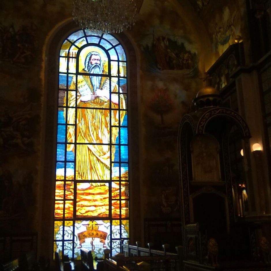 Egypt - Sharm el Sheik.
El sama Eyeen Coptic Church. Flot mosaik med Moses og stentavlerne.