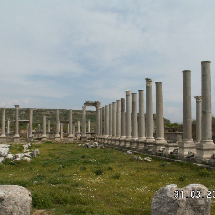 Perge.
Alexander the Great 356-323 BC, occupied Perge with a part of his army.