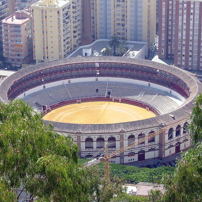 Spanien. Malaga.
La Malagueta Bullring set fra Castillo Gibralfaro.