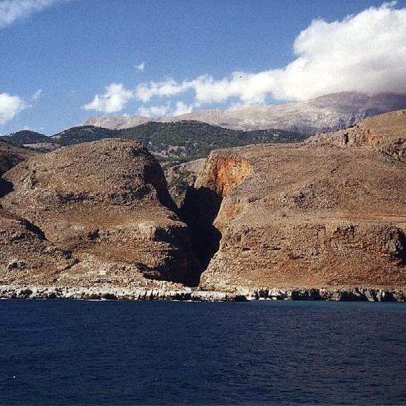 Kreta.
Byen Hora Sfakion