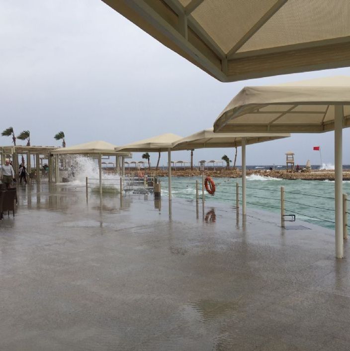 Hurghada Egypt.
Storm at the resort, waves are high.