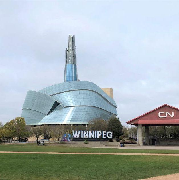 Winnipeg Sign and Canadian Museum for Human Rights.
