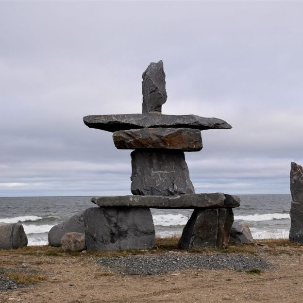 Inukshuk by the beach in Churchill.